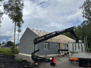 Elementmaja seinaelementide ja katusekonstruktsiooni paigaldus