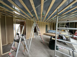 Elementmaja siseseinte ja laekonstruktsiooni ehitus