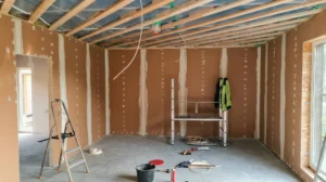 Elementmaja siseseinte pahteldamine enne lõppviimistlust