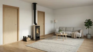 Elementmaja elutuba kaminaga – hubane ja kaasaegne sisekujundus